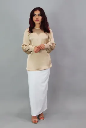 Lameera Satin Blouse - Champagne