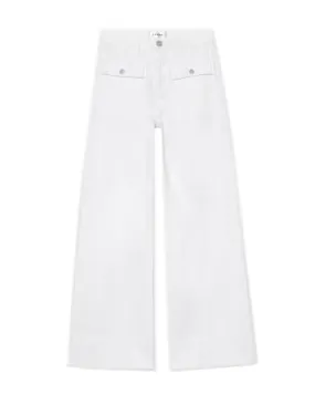 70s Patch Pocket Crop Straight Jean in White