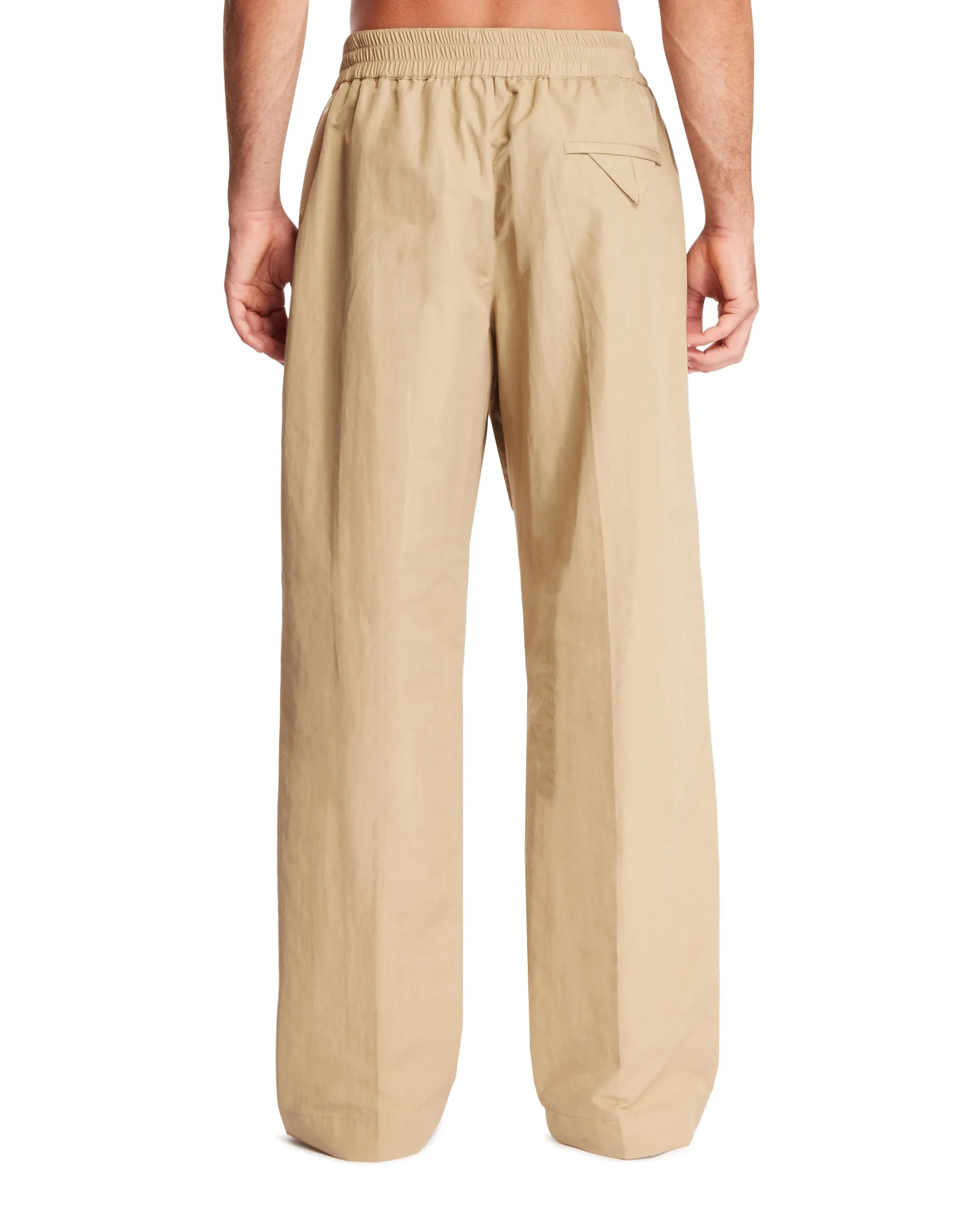 Beige Tech Cotton Trousers