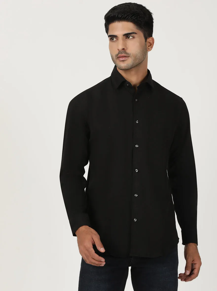 Black Checked Slim Fit Party Wear Shirt | Greenfibre