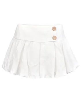 Bubble Hem Mini Skirt - White