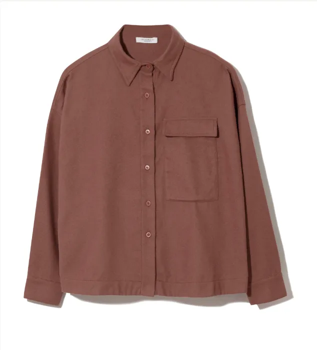 Carys-Jane Organic Cotton Brushed Twill Shirt in Cinnamon