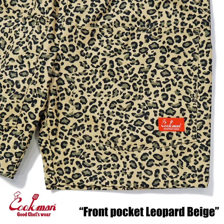 Cookman Chef Short Pants Front Pocket - Leopard : Beige