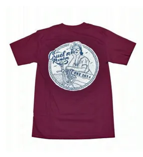 Cruel N Revolve Pin Up Sailor Burgundy T-Shirt