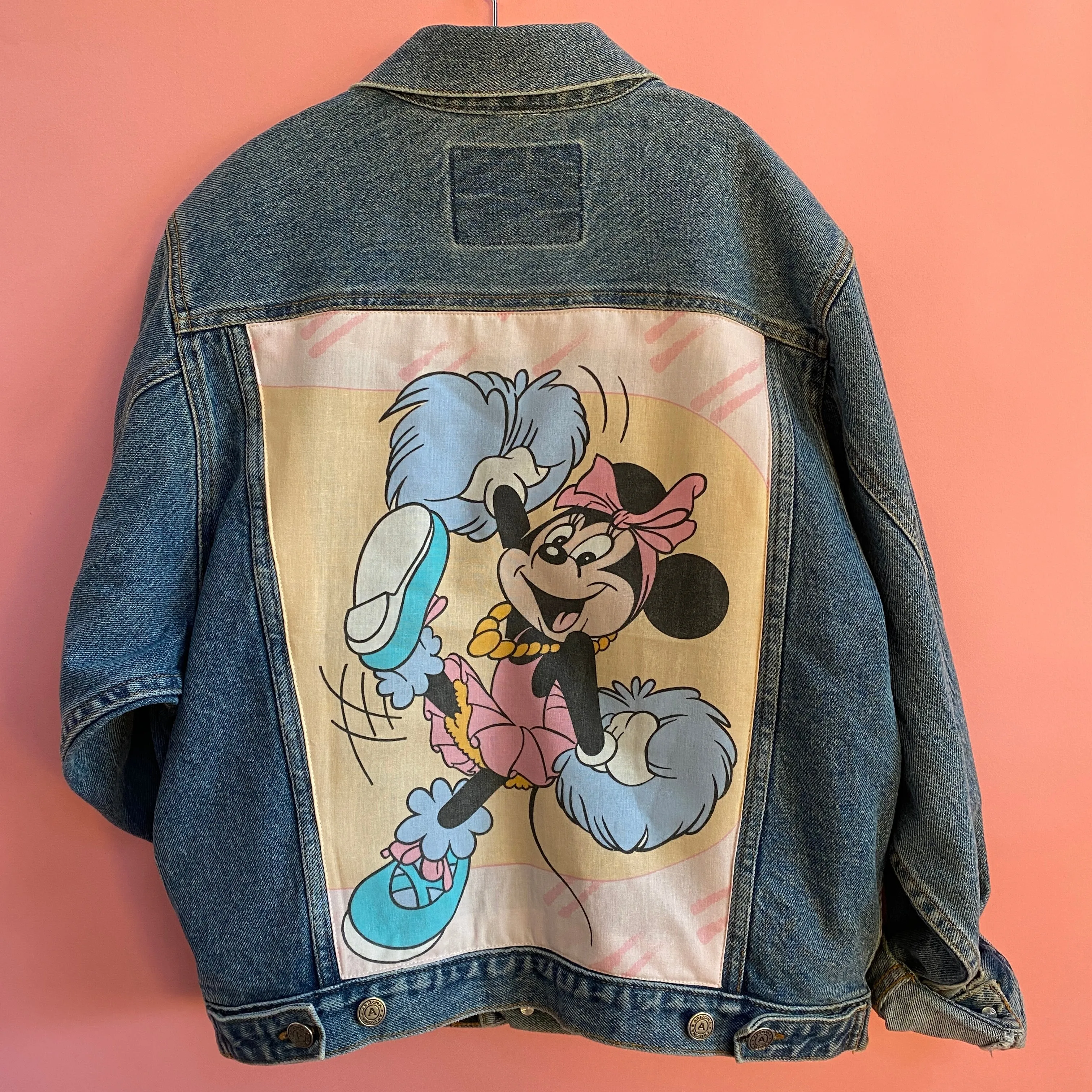 Denim Jacket made with Reworked Duvet Cover.