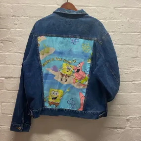 Denim Jacket made with Reworked Duvet Cover.