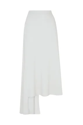 House Of Holland Merino Wool White Asymmetric Skirt