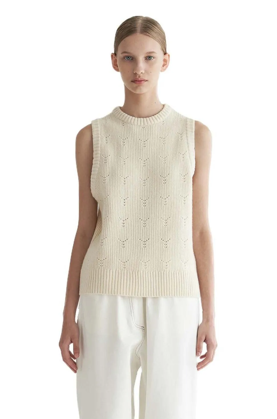 Ivory Y-Knit Vest