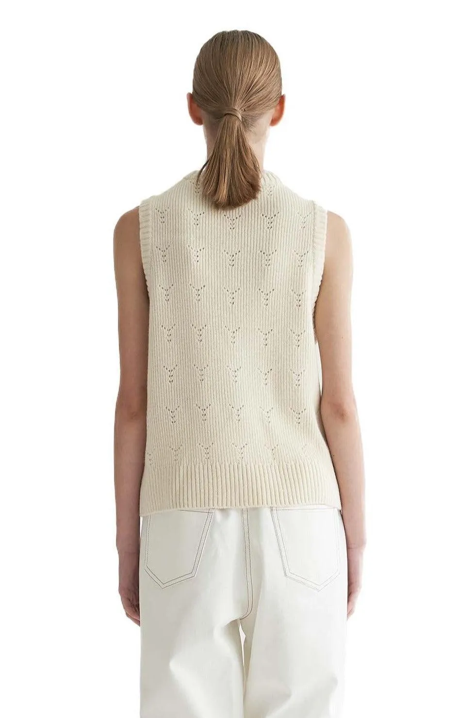 Ivory Y-Knit Vest