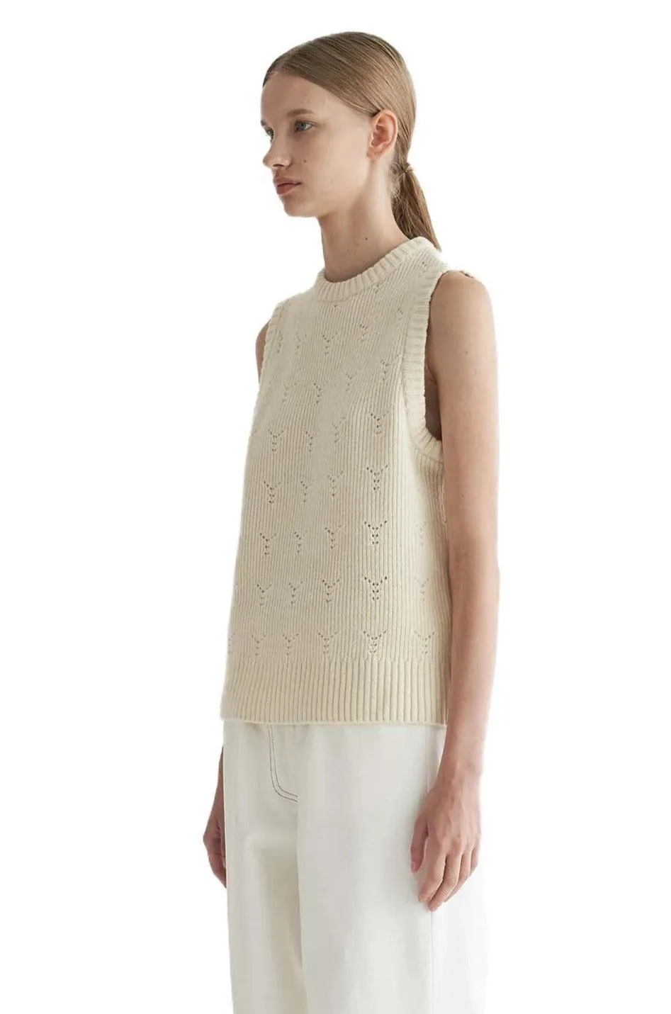 Ivory Y-Knit Vest