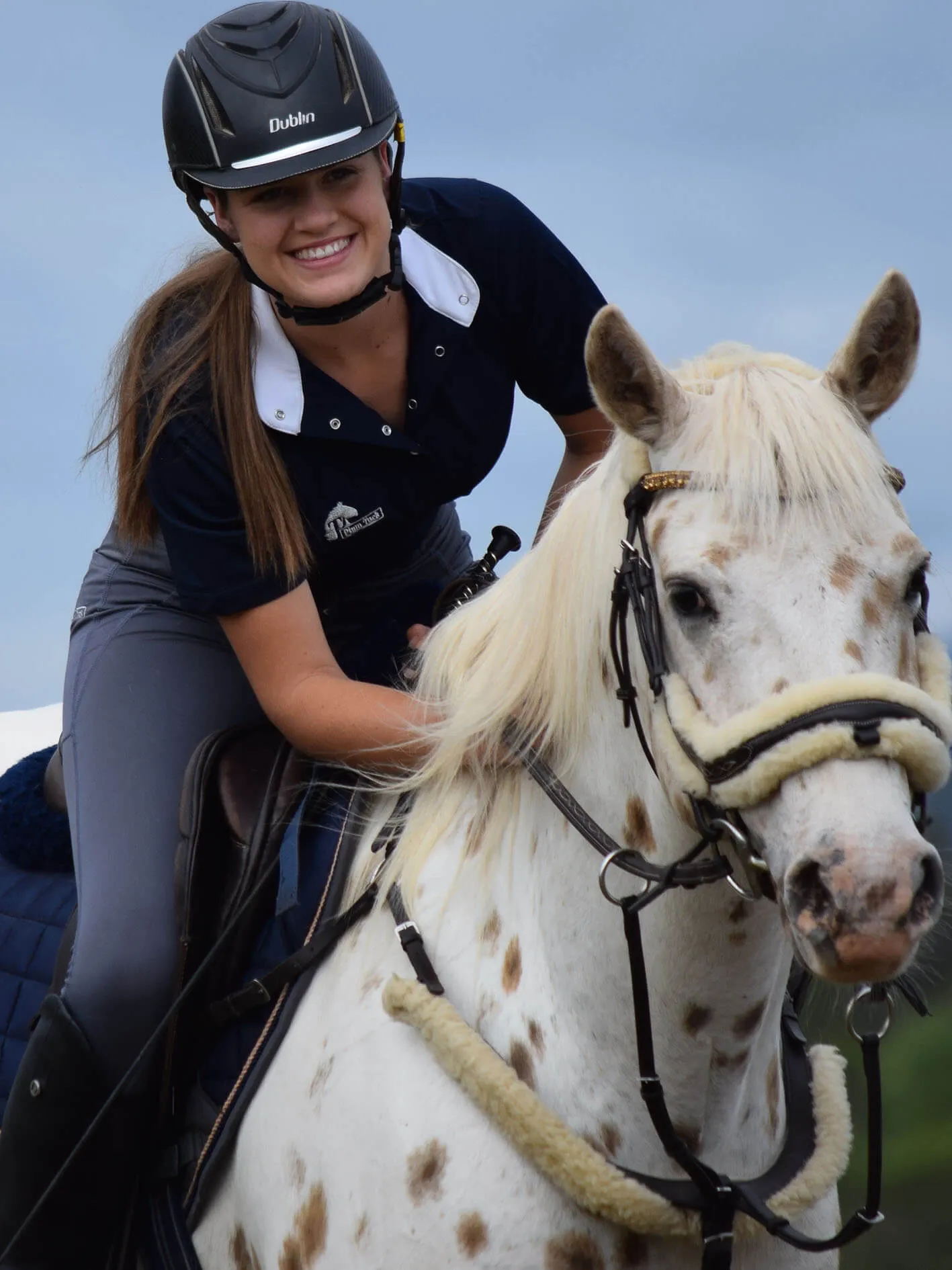 Ladies cool show shirt - Navy & white