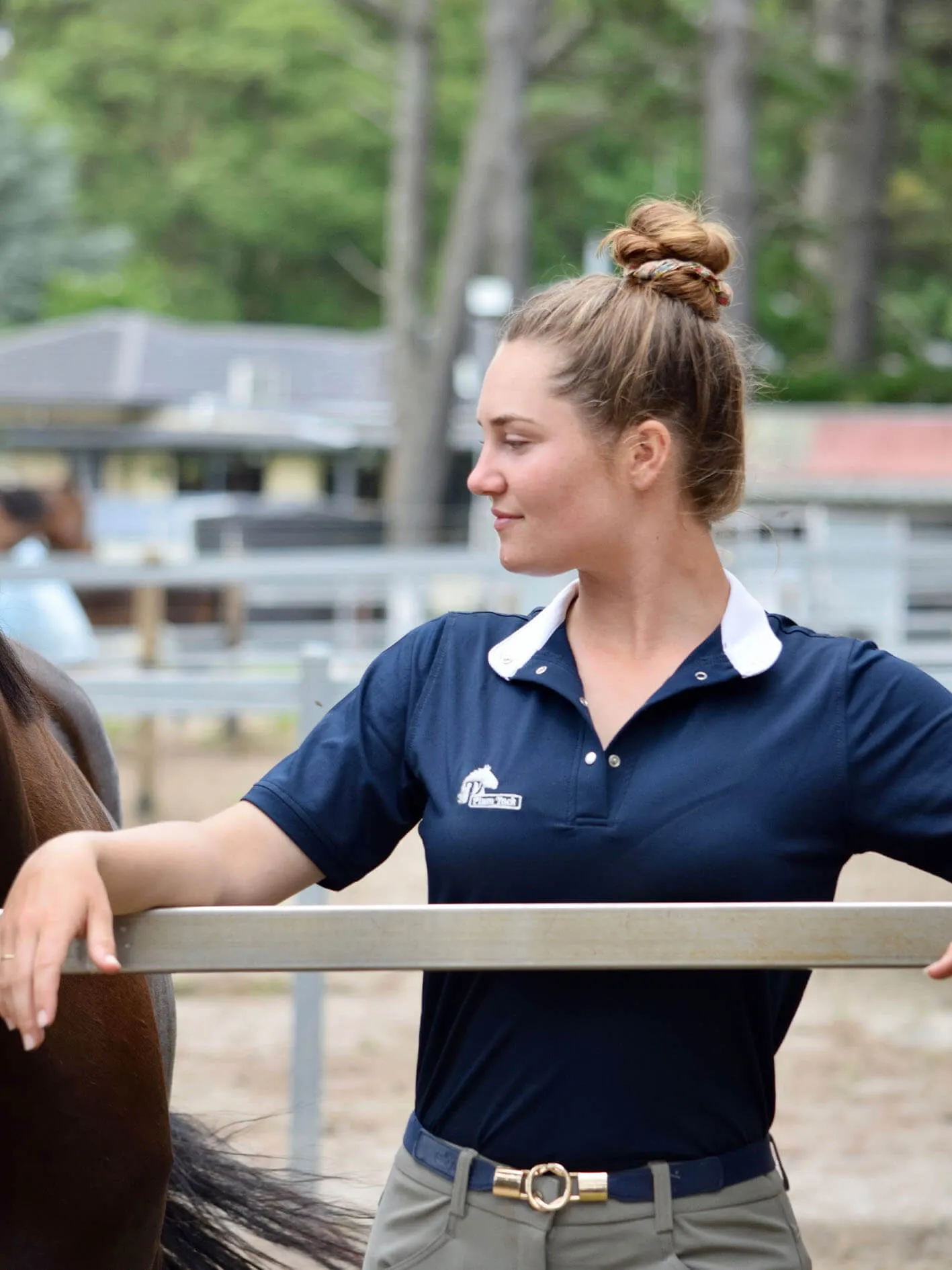 Ladies cool show shirt - Navy & white