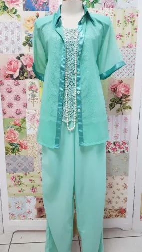 Mint Green 3-Piece Pants Set BS048