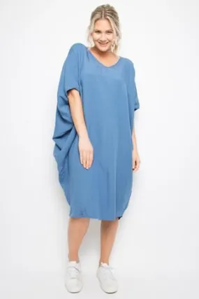 PQ Collection Woven Miracle Dress Ocean Blue