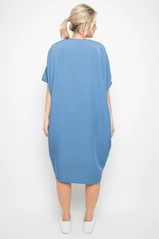 PQ Collection Woven Miracle Dress Ocean Blue