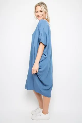 PQ Collection Woven Miracle Dress Ocean Blue