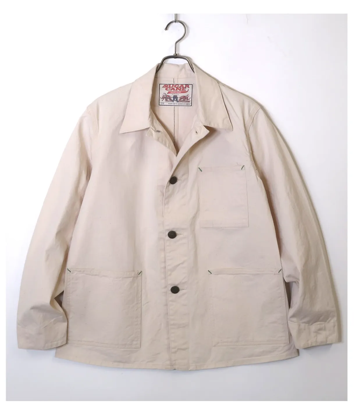 Sugar Cane, 1920's Work Coat, Natural White