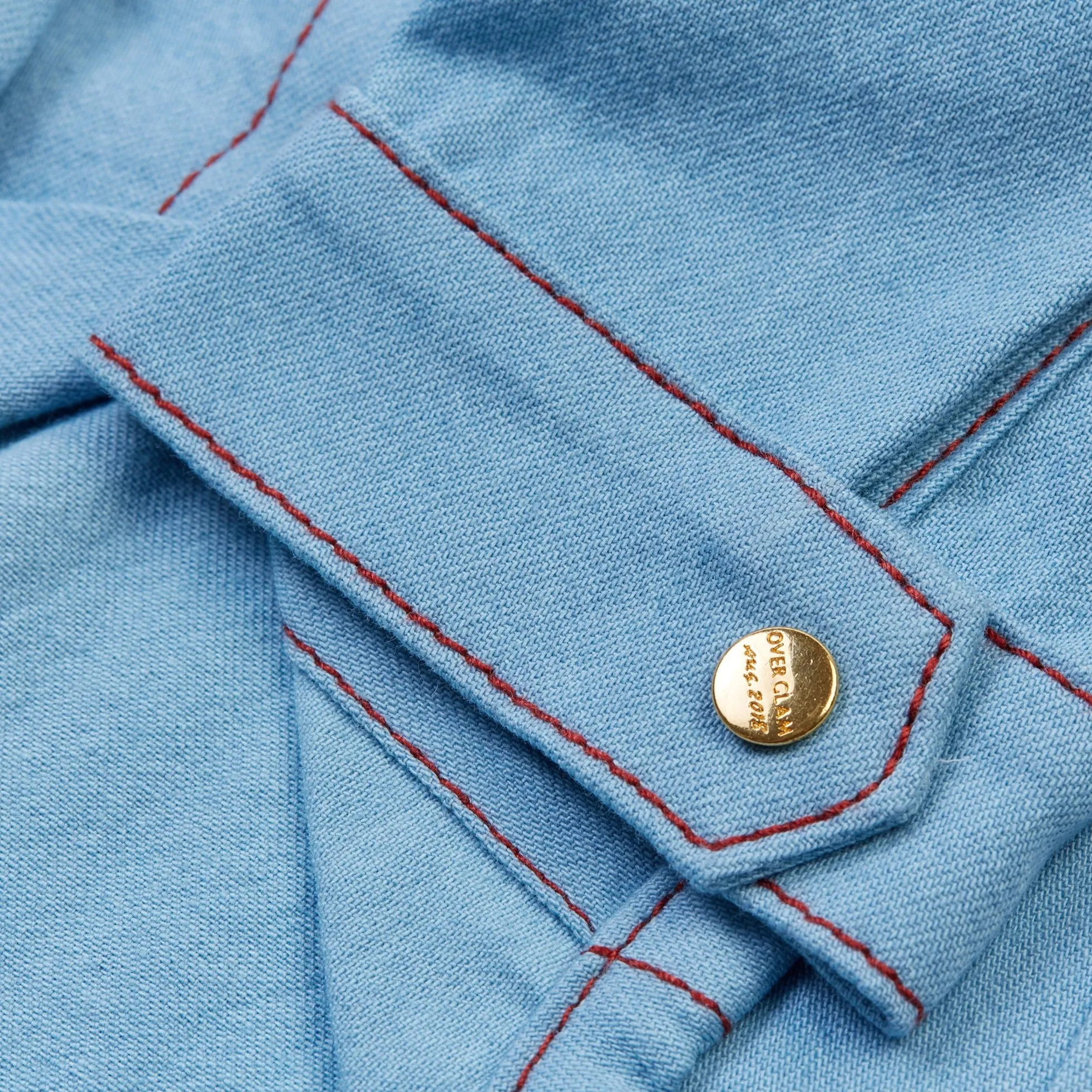 Top-Stitched Shirt (Blue)