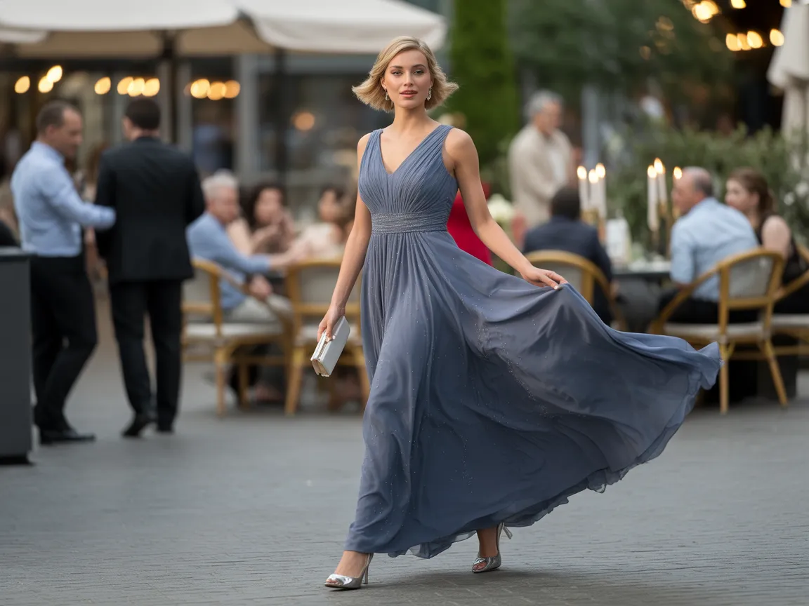 Elegant Navy Gown