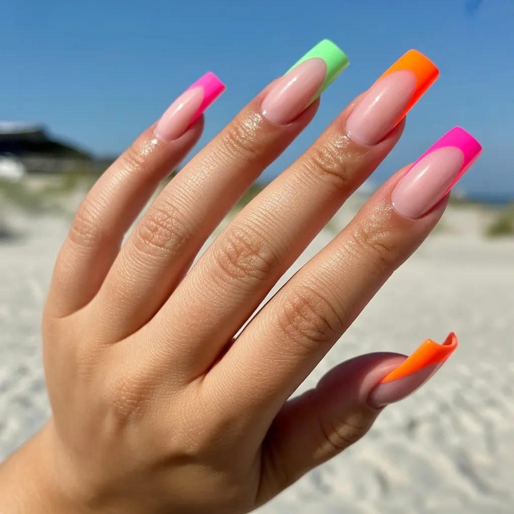Neon French Tips