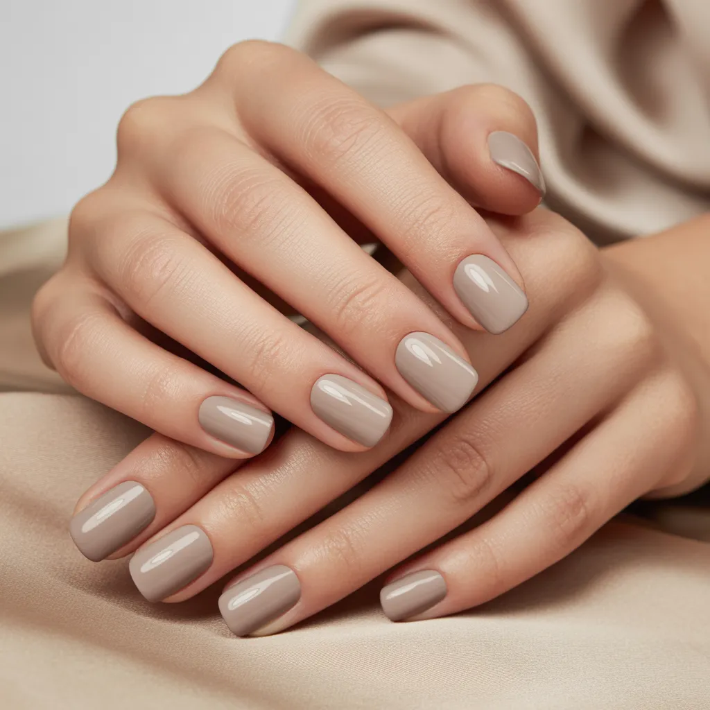 Taupe Minimal Nails