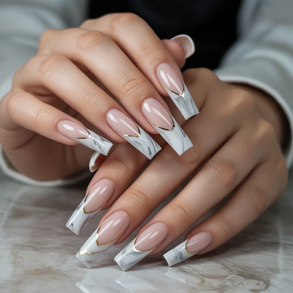 Marble French Tips