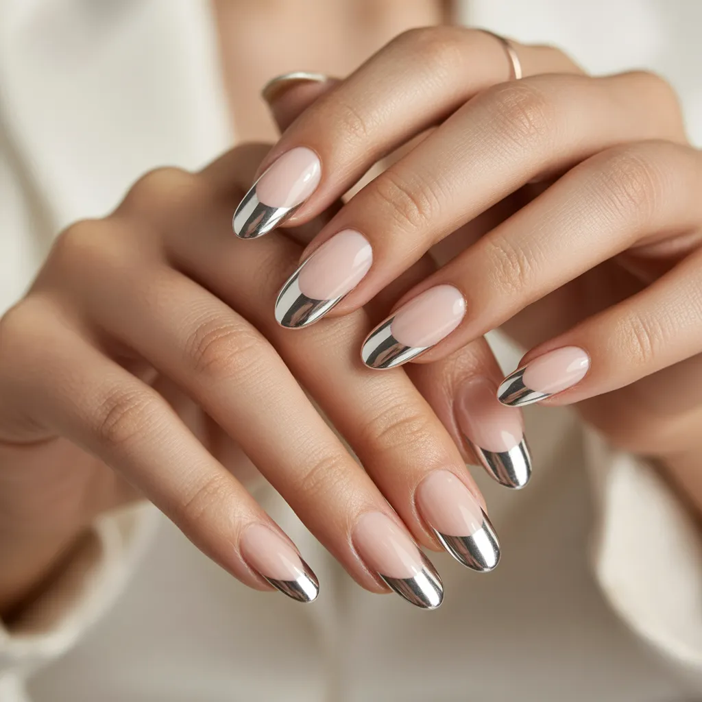 Almond Chrome Tips