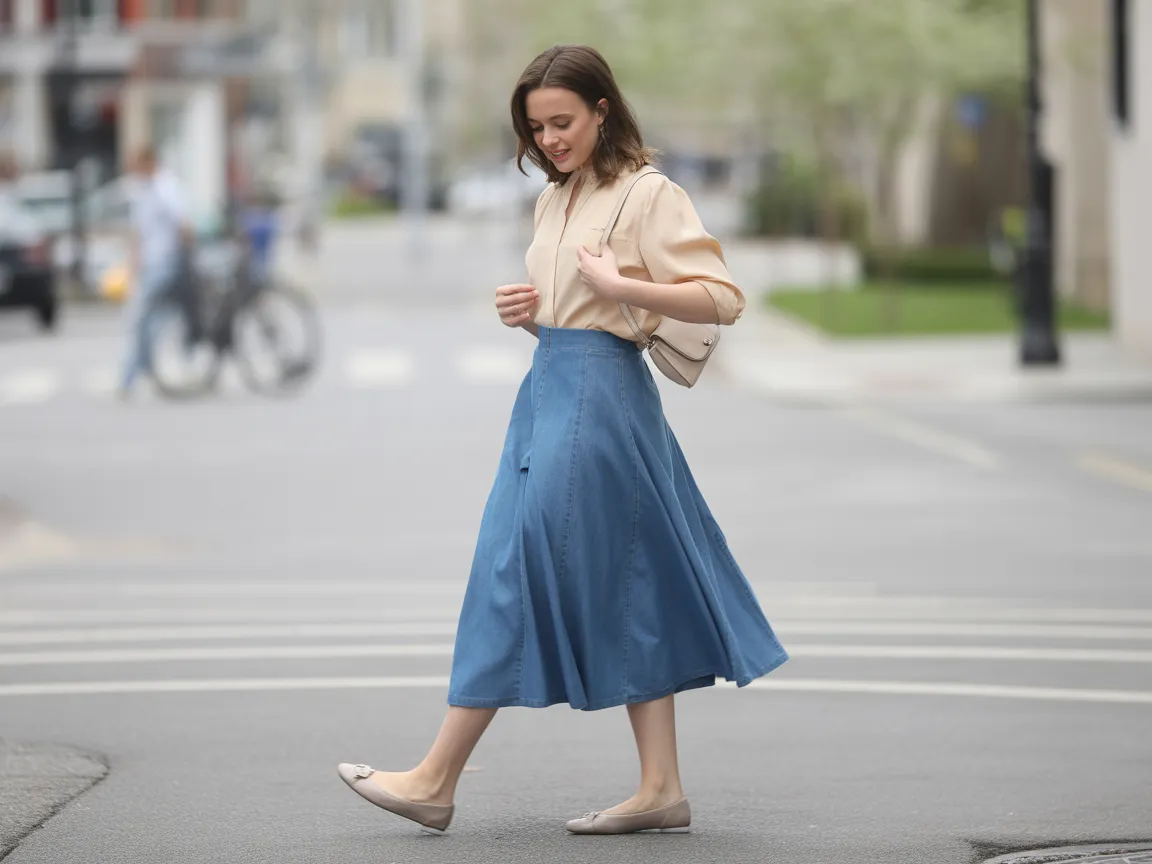 Denim Skirt Combo