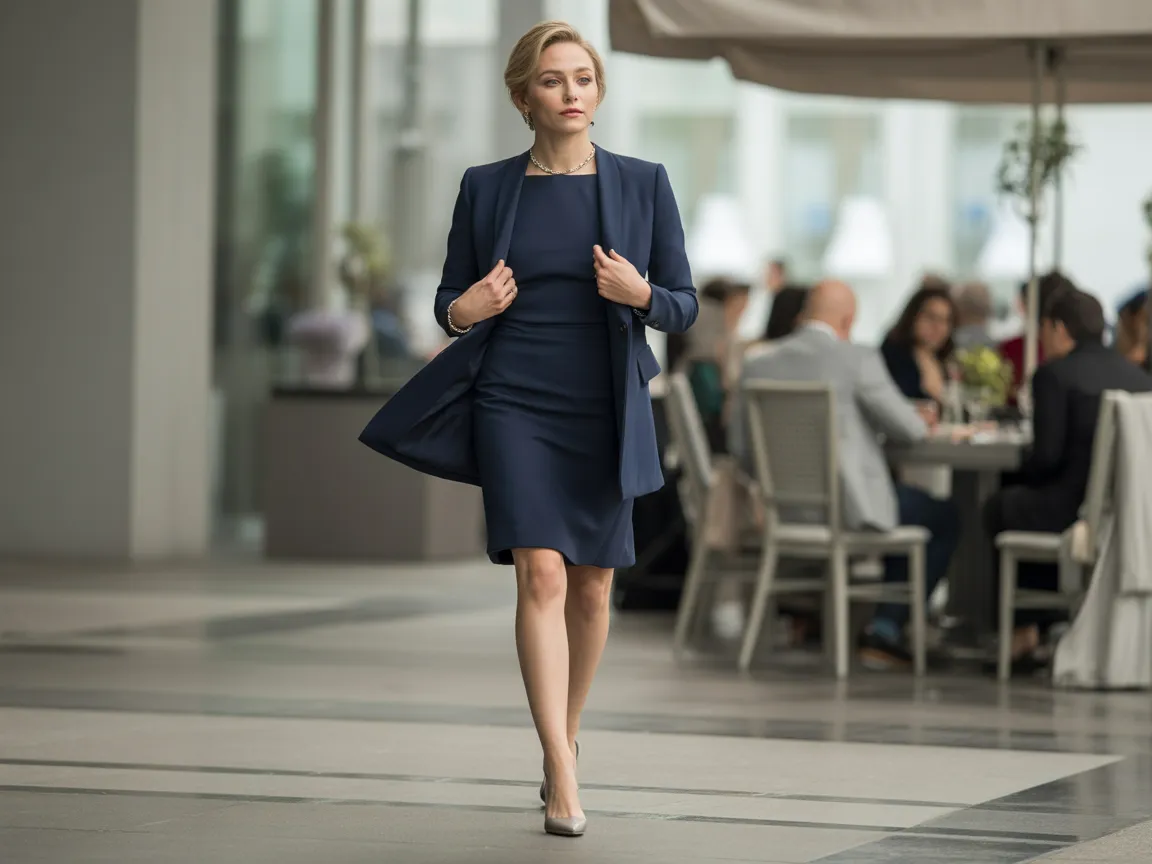 Navy Dress with Jacket