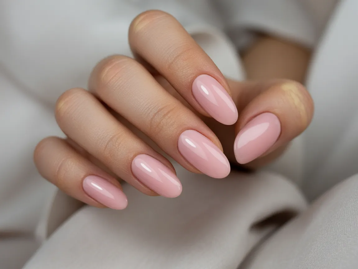 Soft Pink Almond Nails