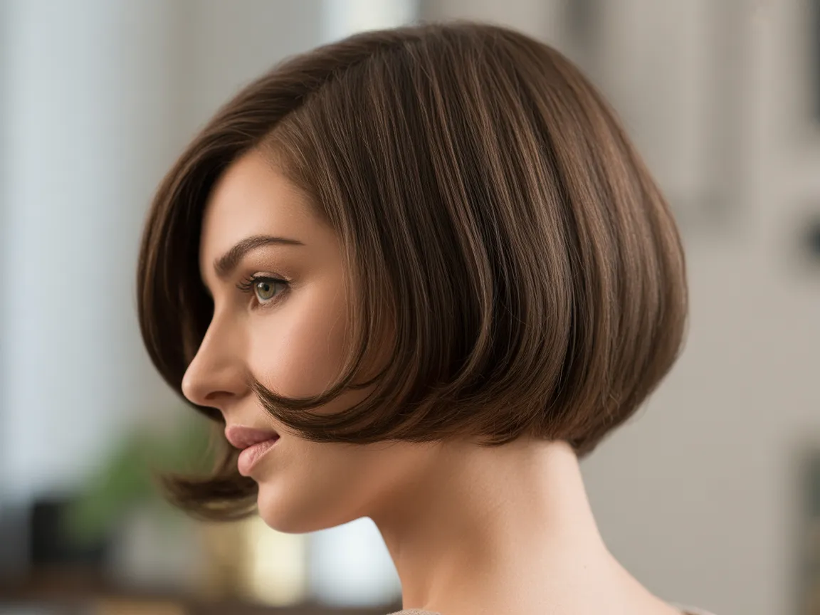 Classic Short Bob with Side Part