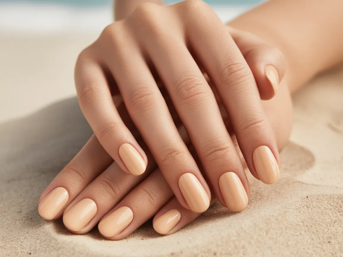 Nude Sand Minimal Nails