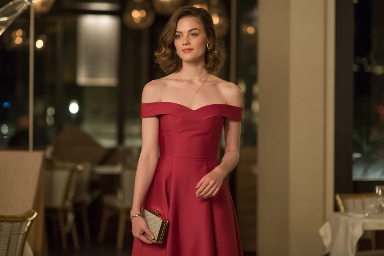 Off-Shoulder Red Dress