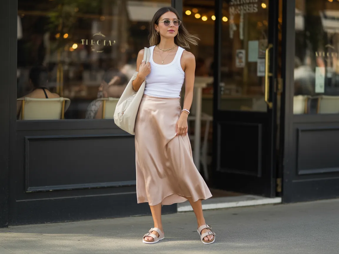 Satin Skirt Contrast