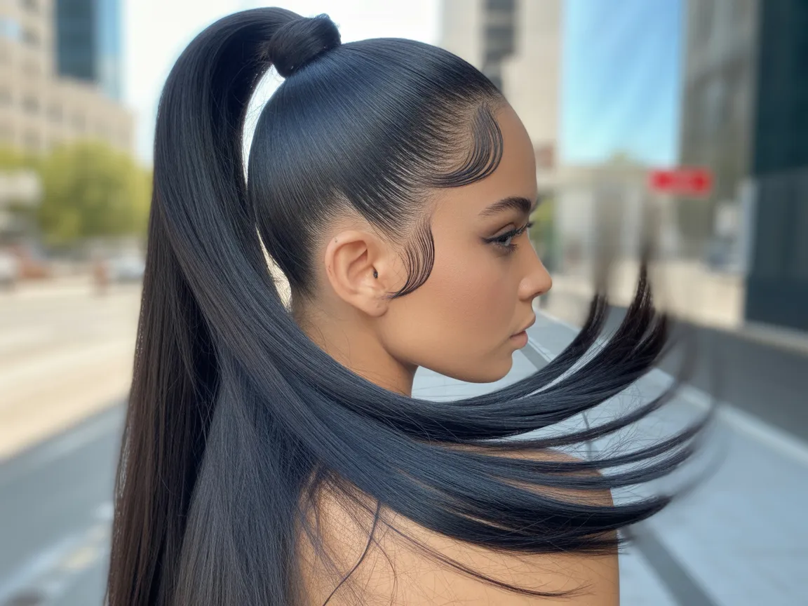High Ponytail with Weave