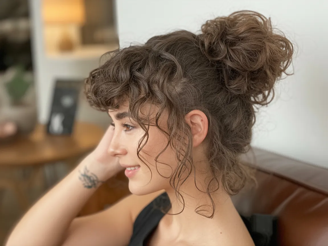 Messy Curly Bun