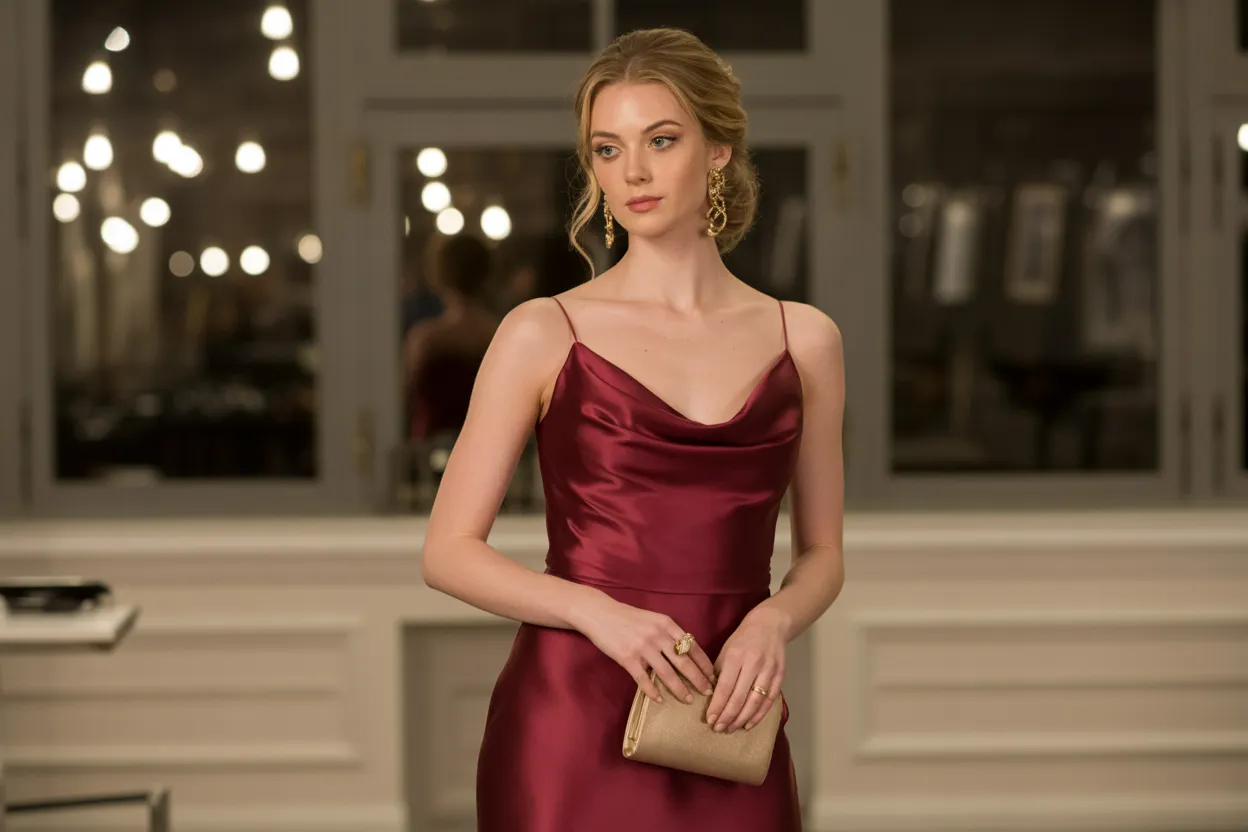 Elegant Red Midi Dress