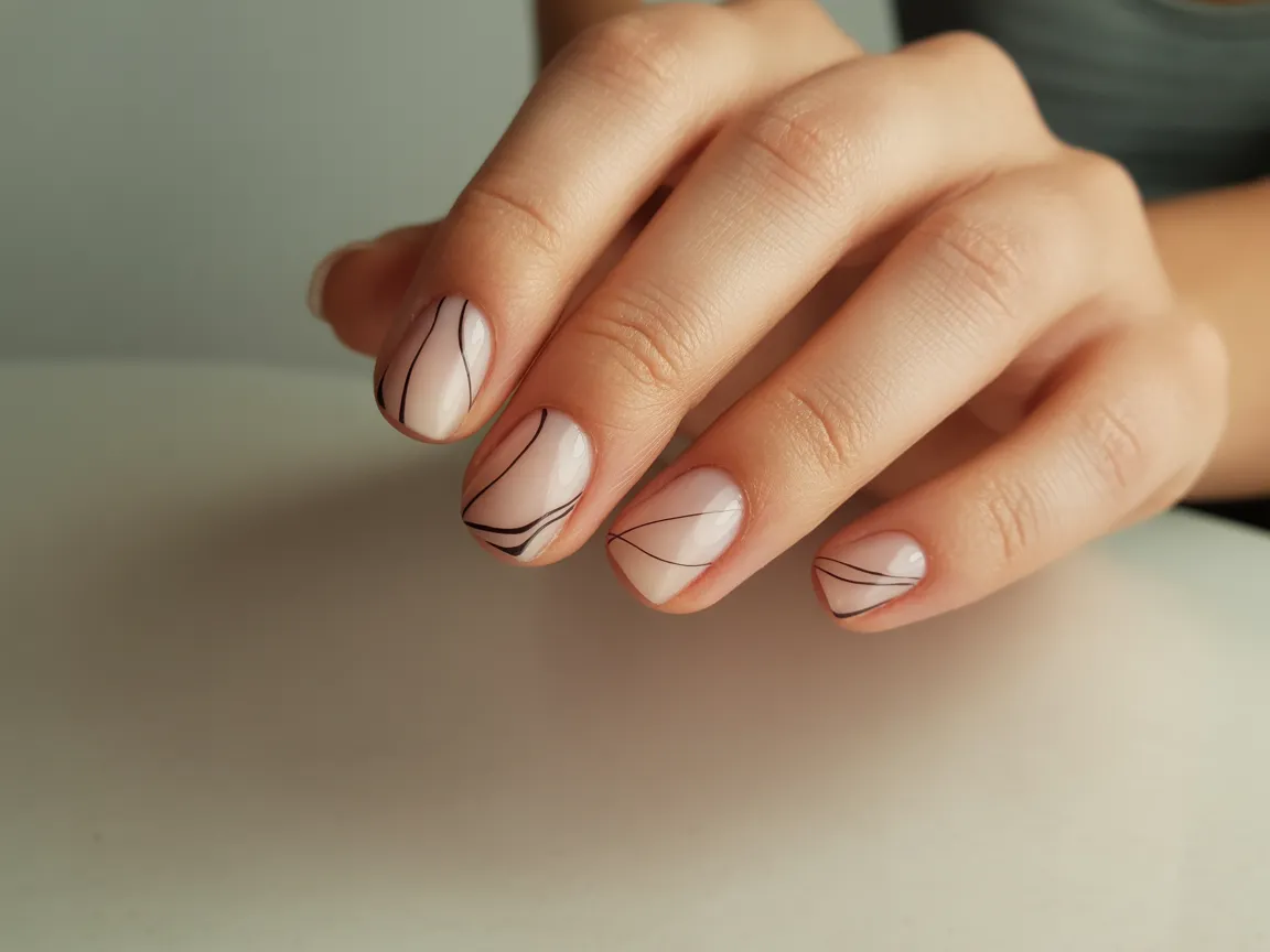 Minimal Line Art Nails