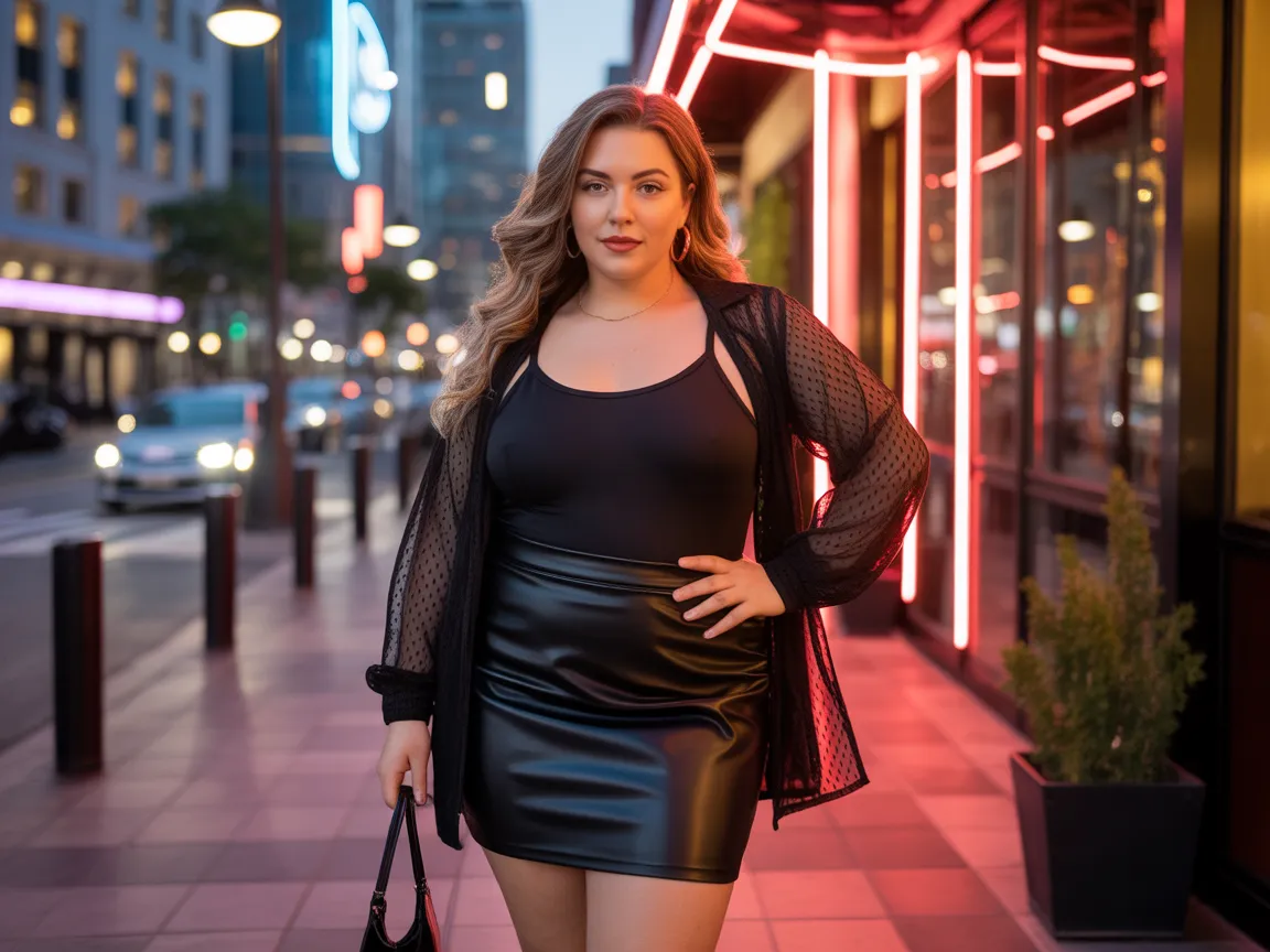 Plus-Size Leather Edge
