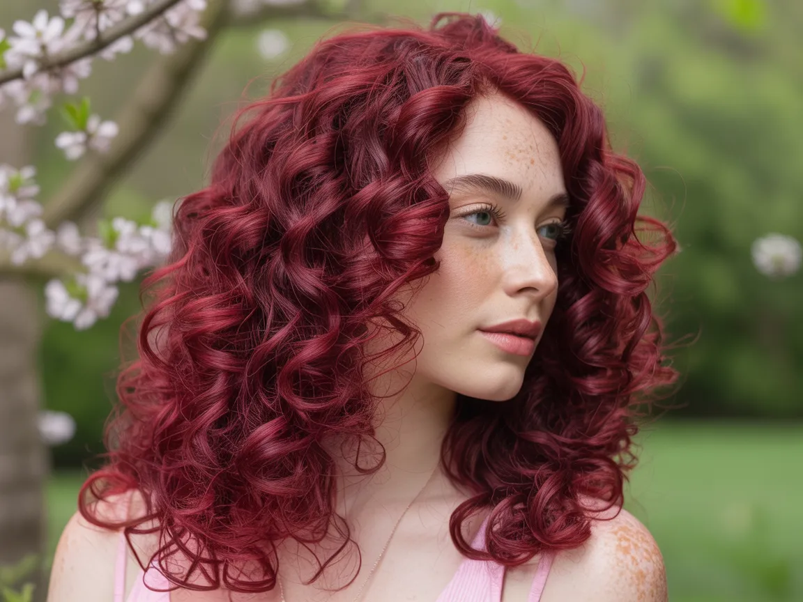 Soft Cranberry Curls
