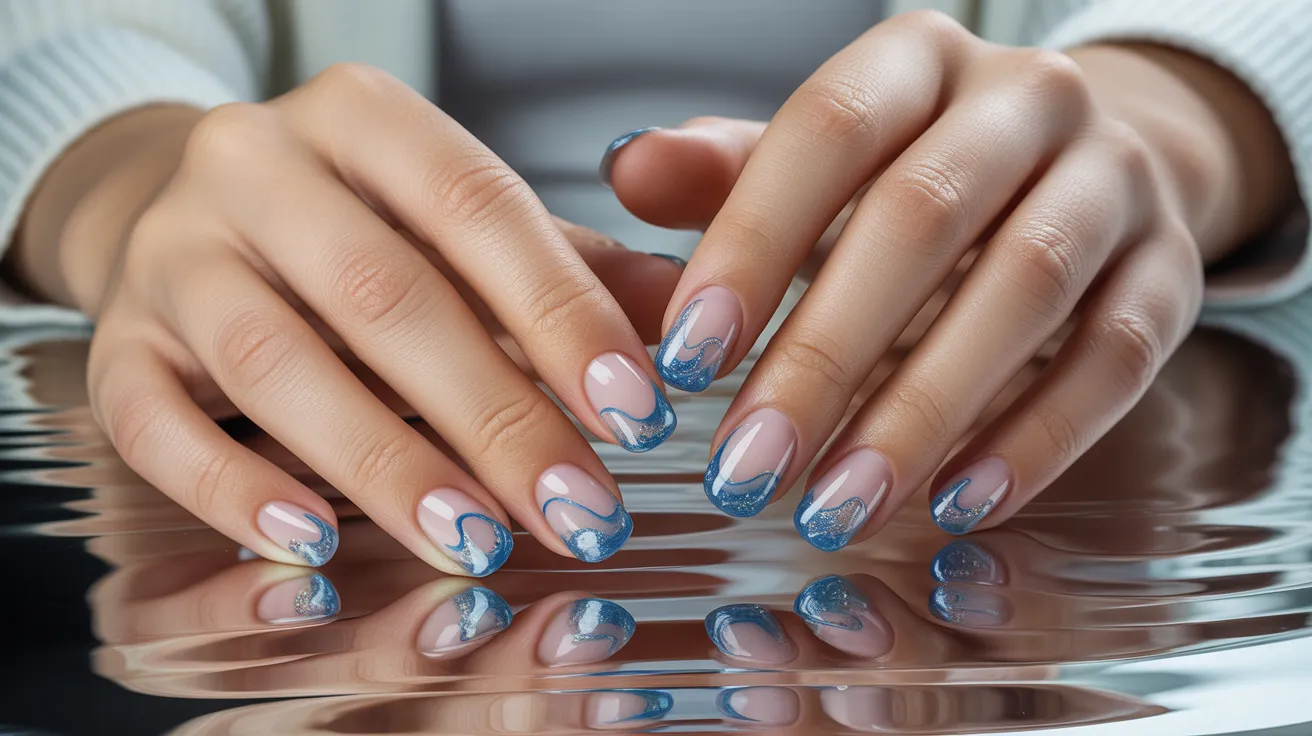 Blue Glitter Waves
