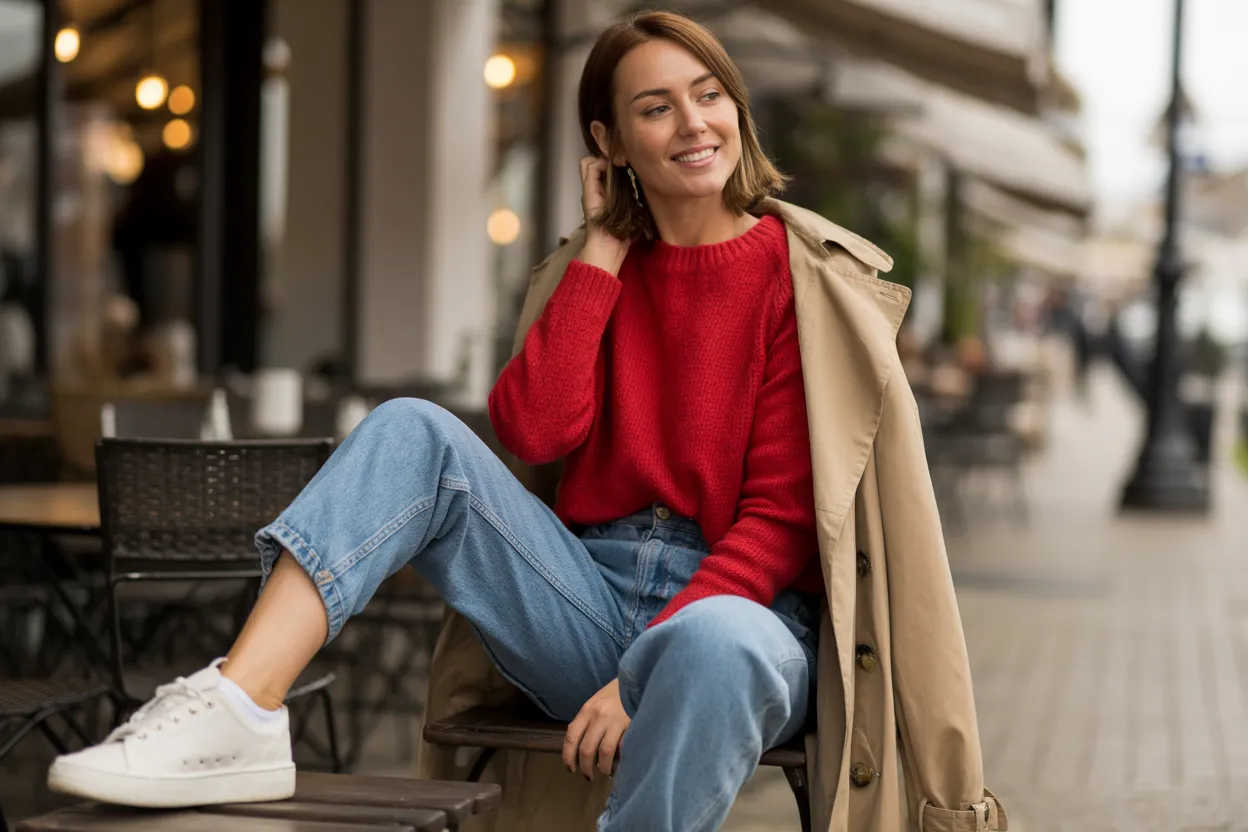 Casual Red Knit Style