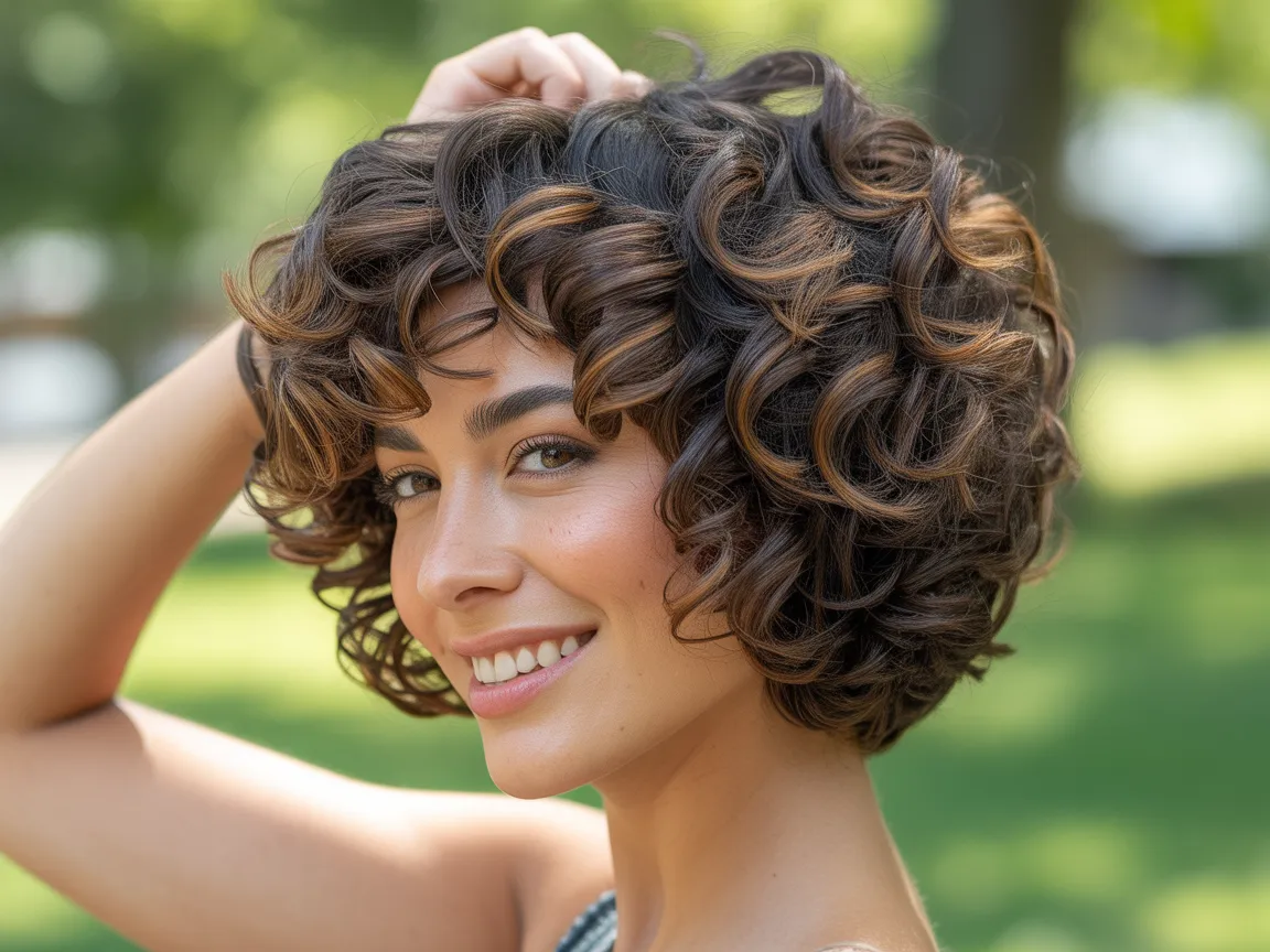 Curly Layered Bob