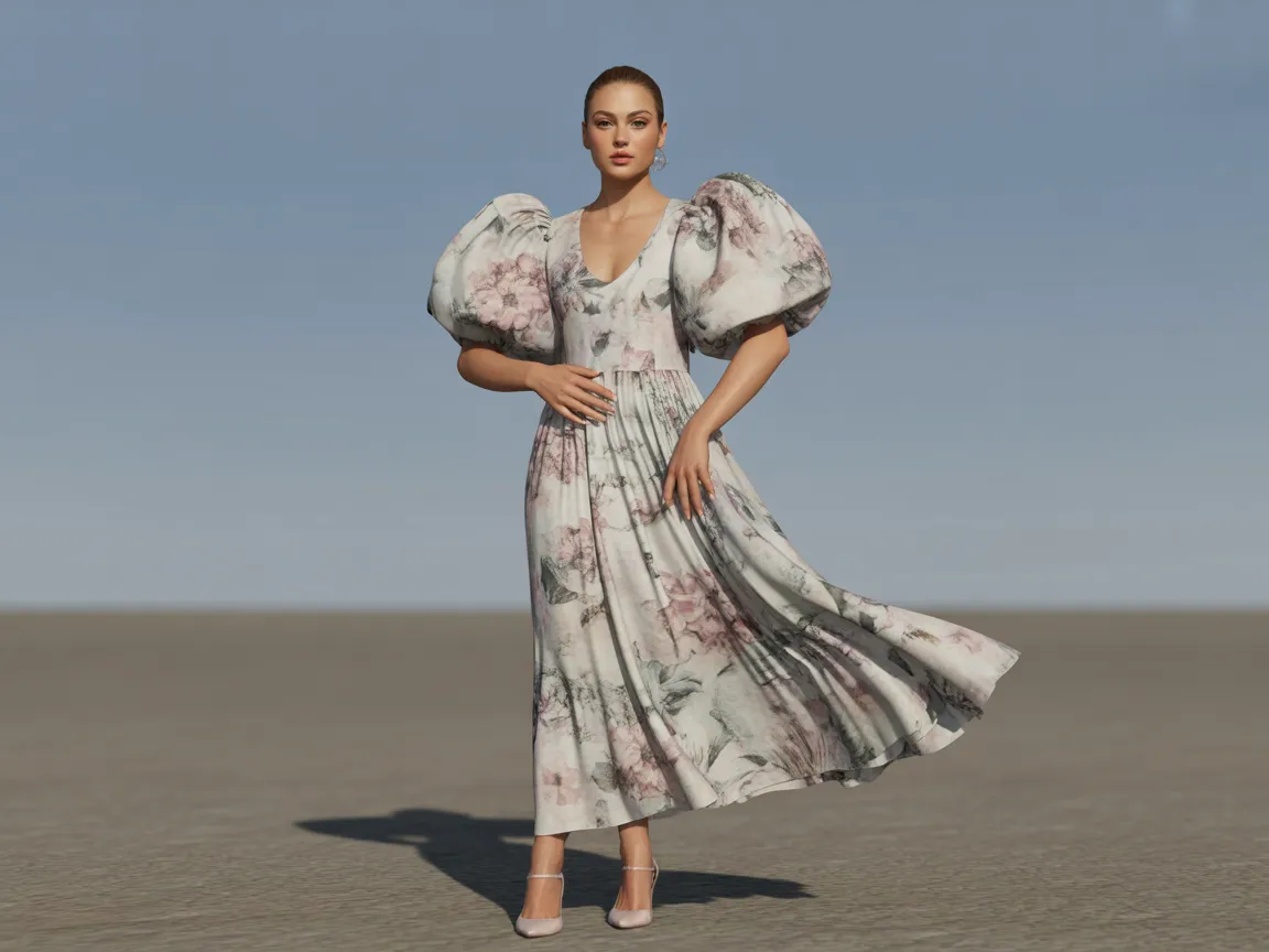 Puff Sleeve Maxi