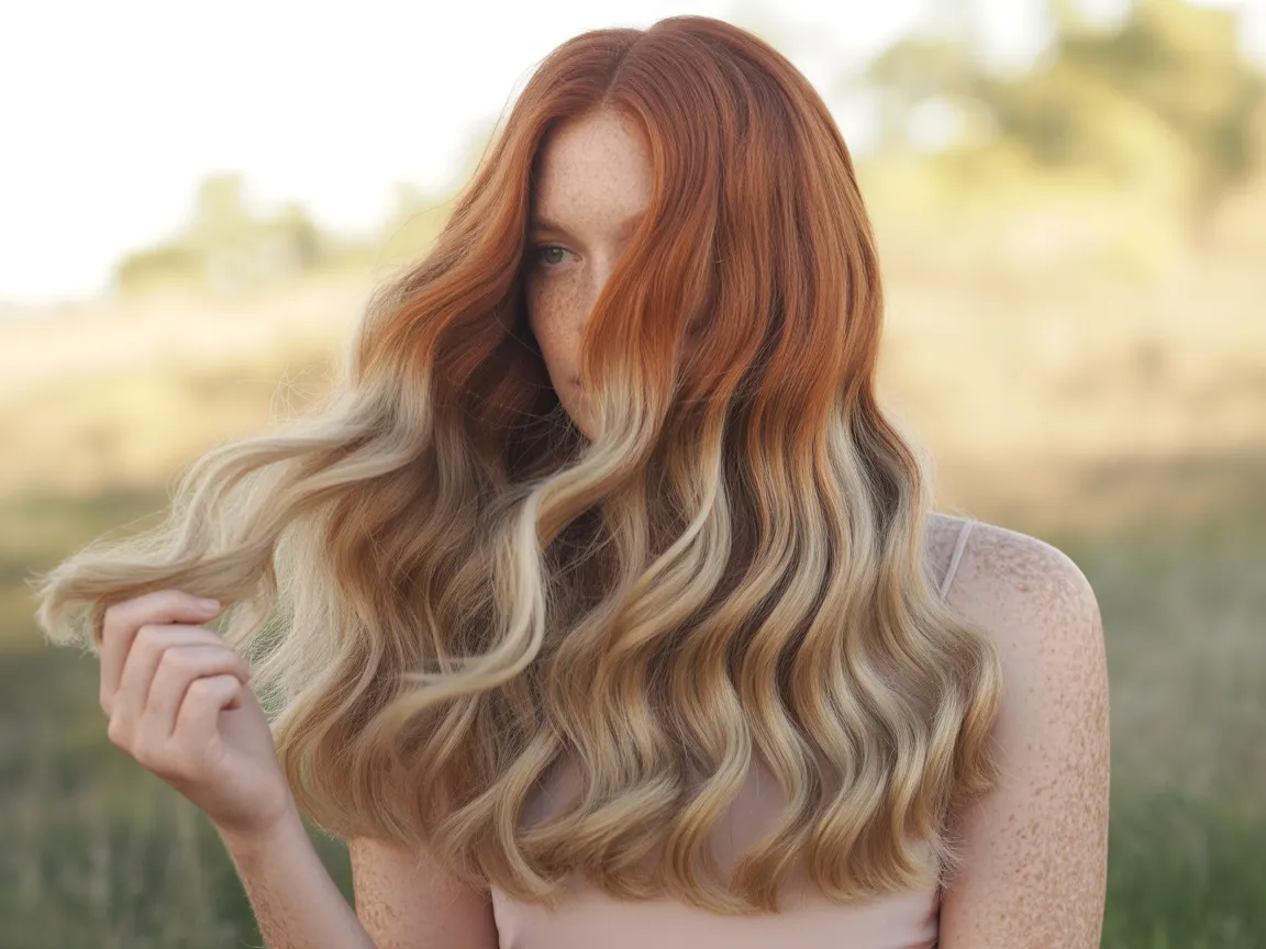 Auburn Blonde Soft Waves