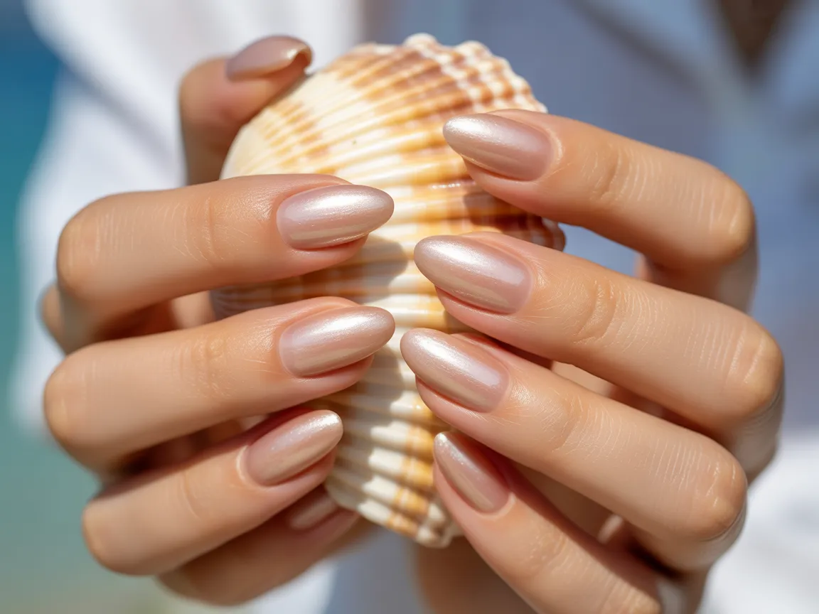 Beach Shell Texture Nails