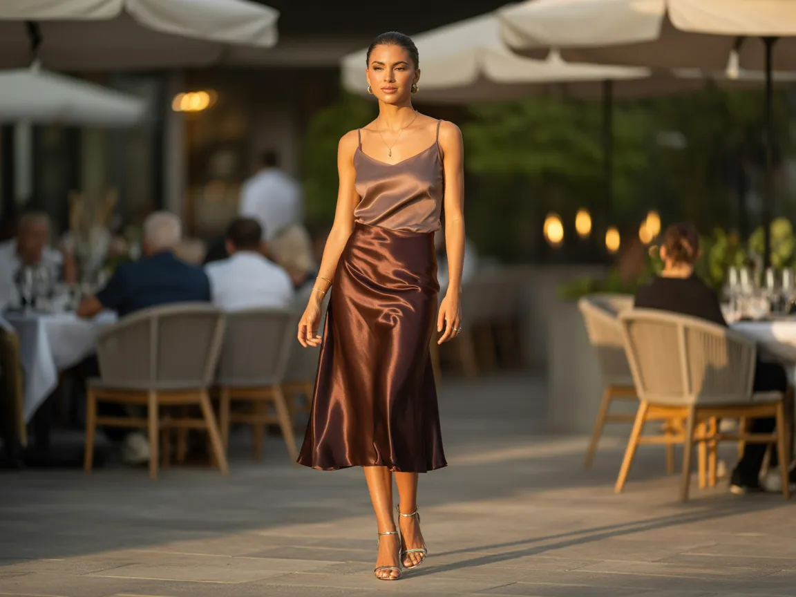 Brown Satin Luxe