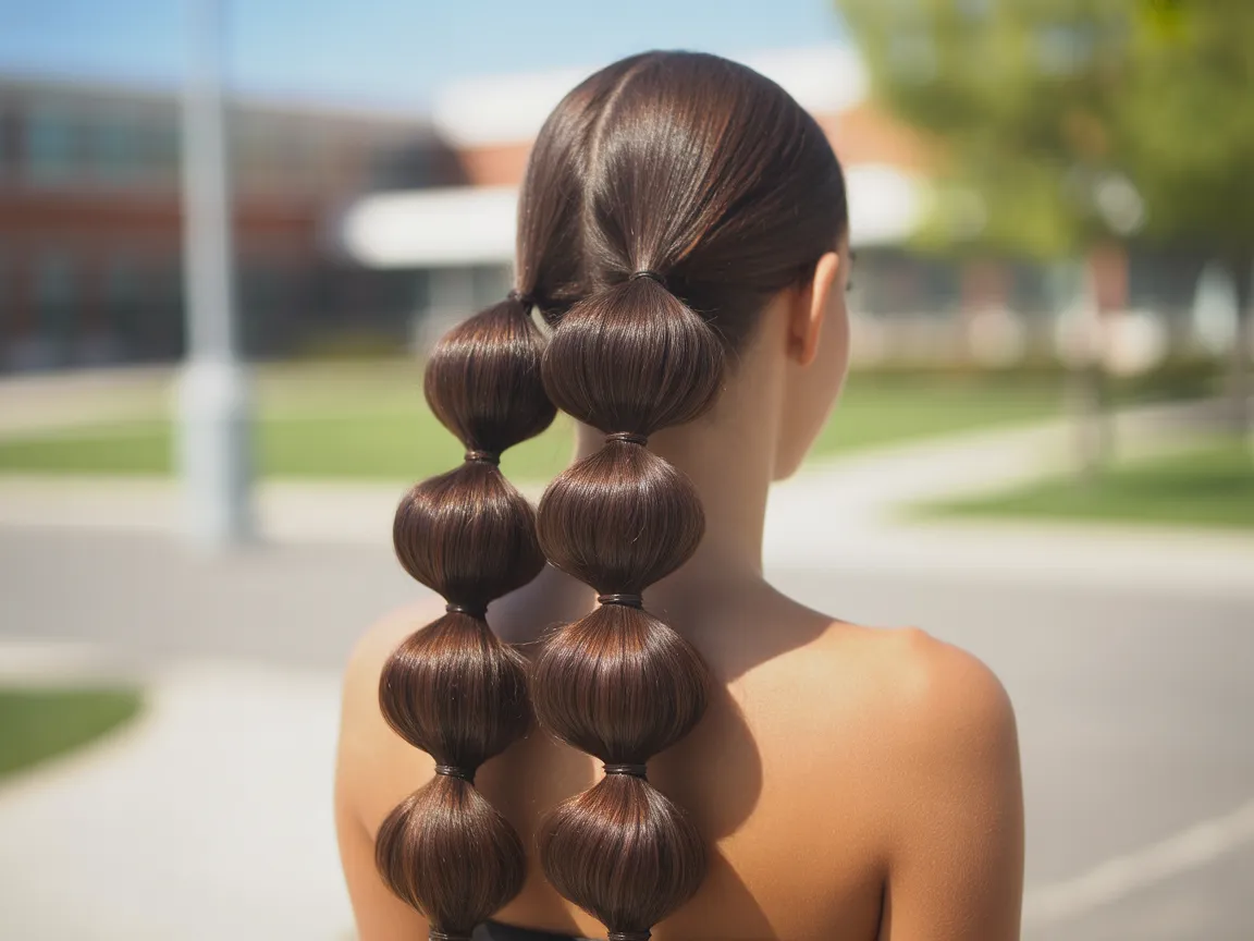 Bubble Ponytail Style