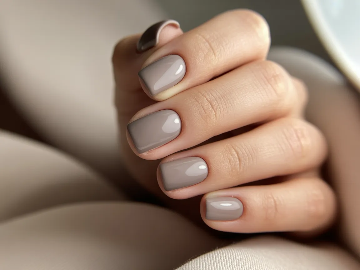 Matte Taupe Square Nails