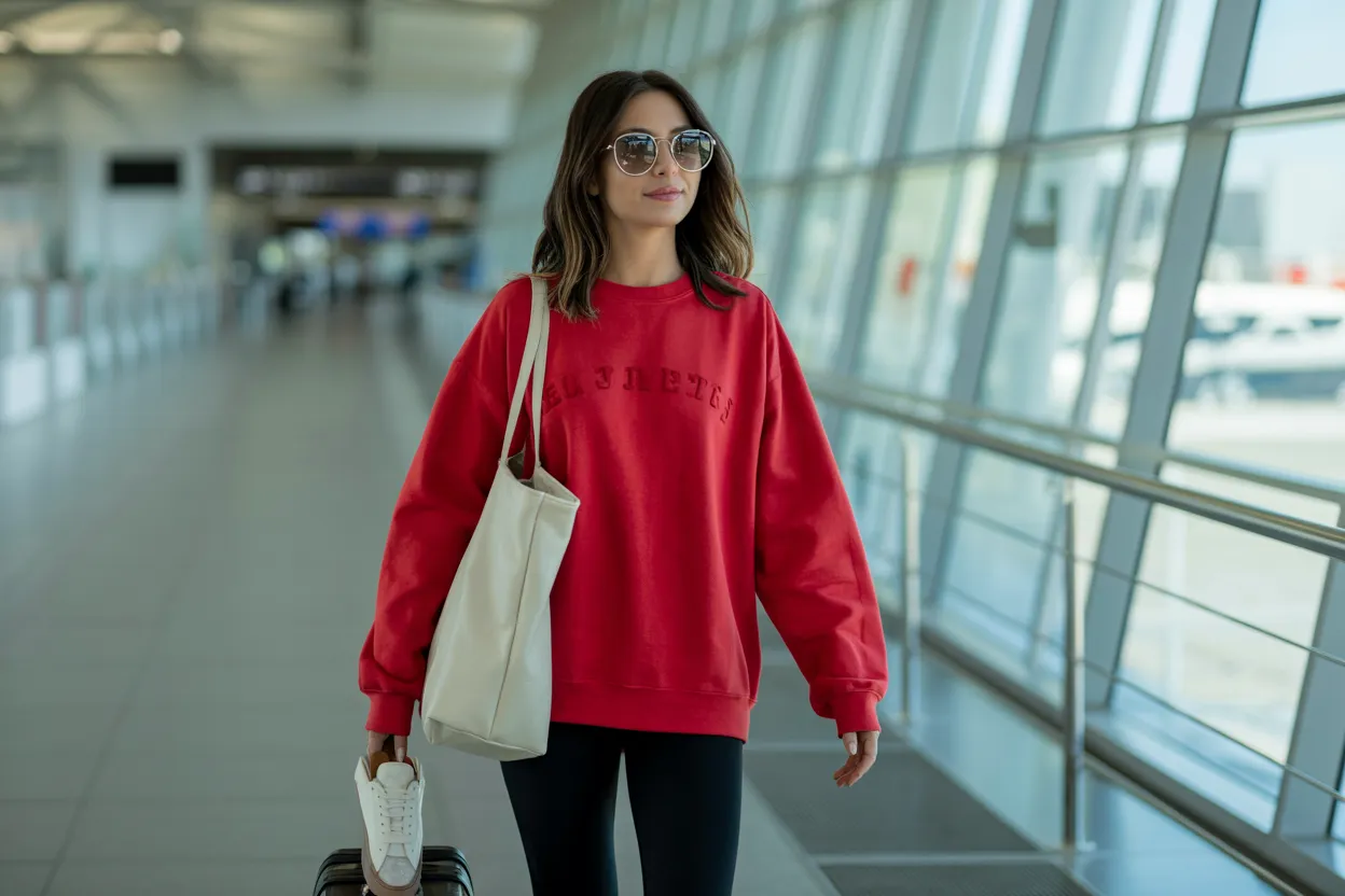 Red Top Airport Look